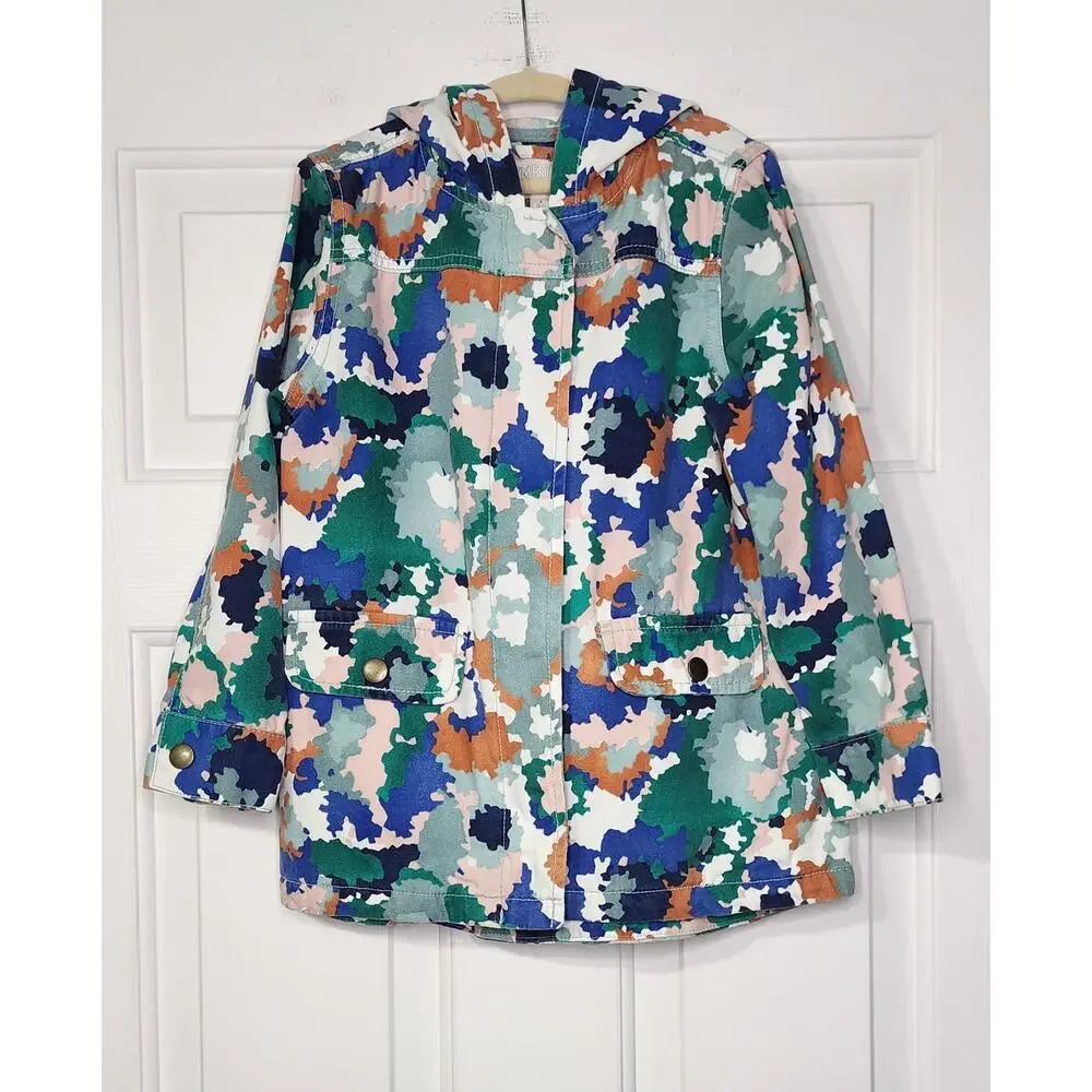 Gymboree camo Hooded Jacket go outside S (5-6) abstract colorful print